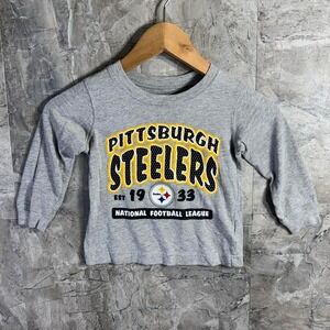 Grey Pittsburgh Steelers cropped baby tee  Size 3T #NFL #Steelers #kids